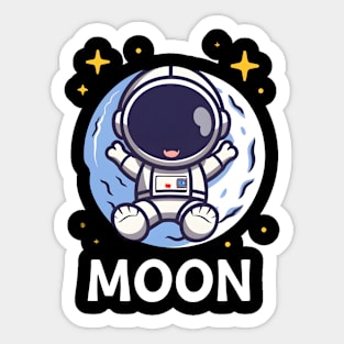 Cute Kawaii astronaut on the moon Sticker